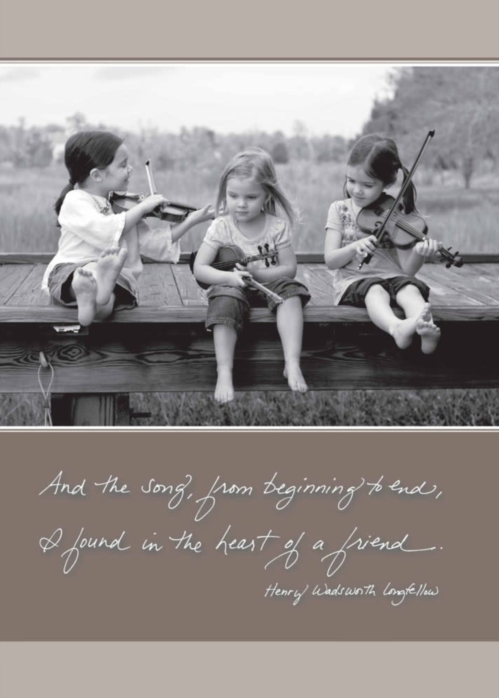 *Girls Playing Violins Birthday Card-Bella Flor