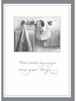 *Baby Clothes Hanging New Baby Card-Bella Flor