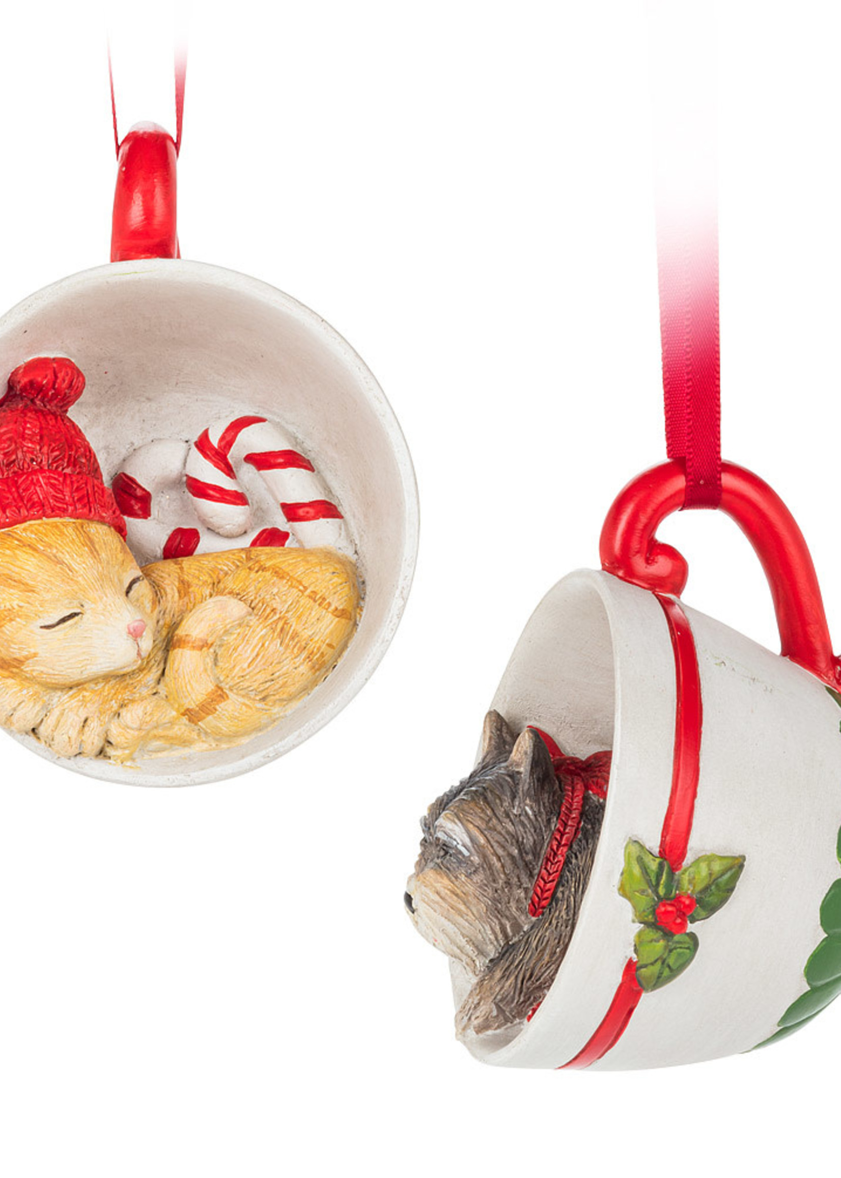 *Dog or Cat in Teacup Ornament-Abbott*