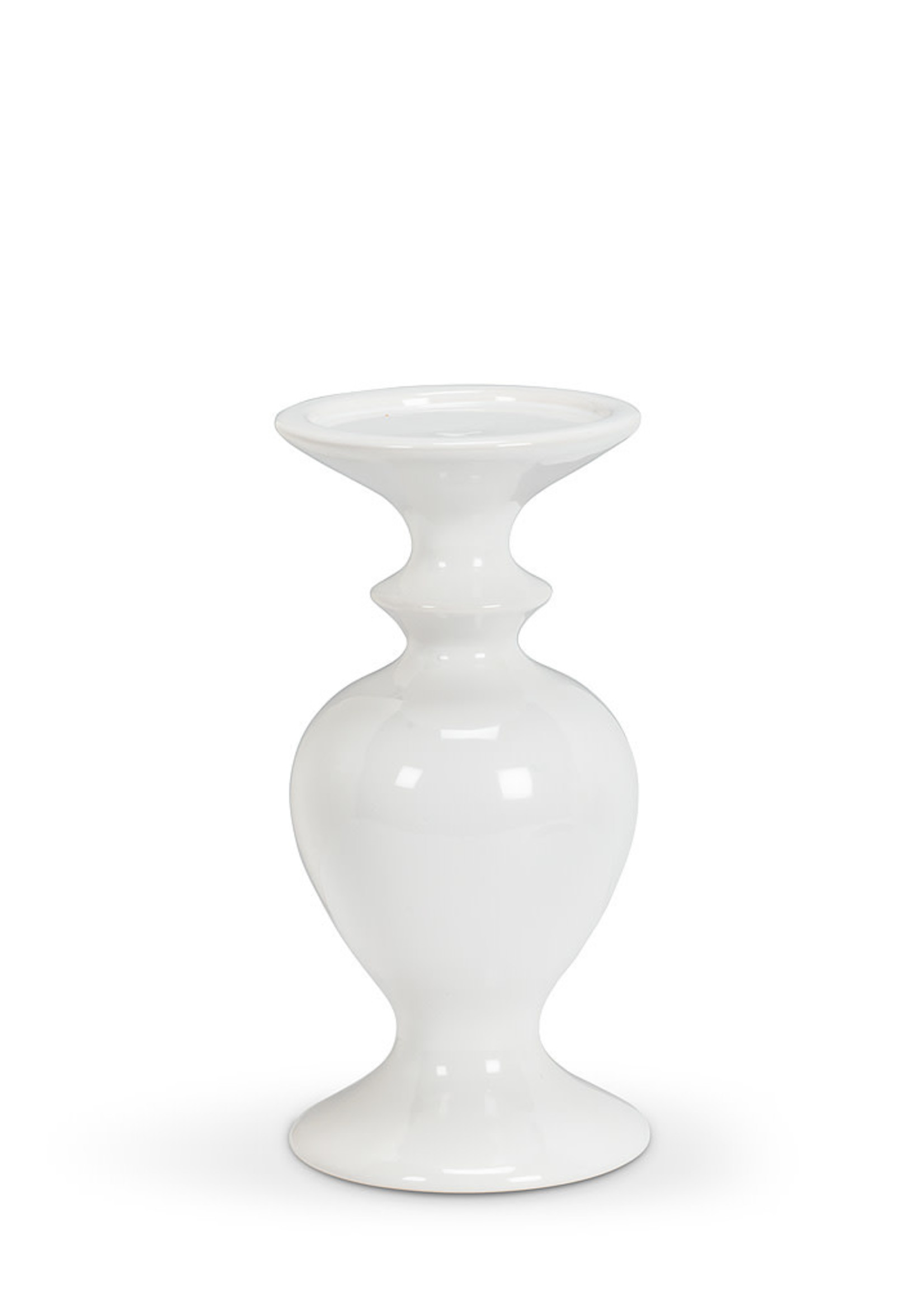 *8" White Pillar Candle Holder-Abbott