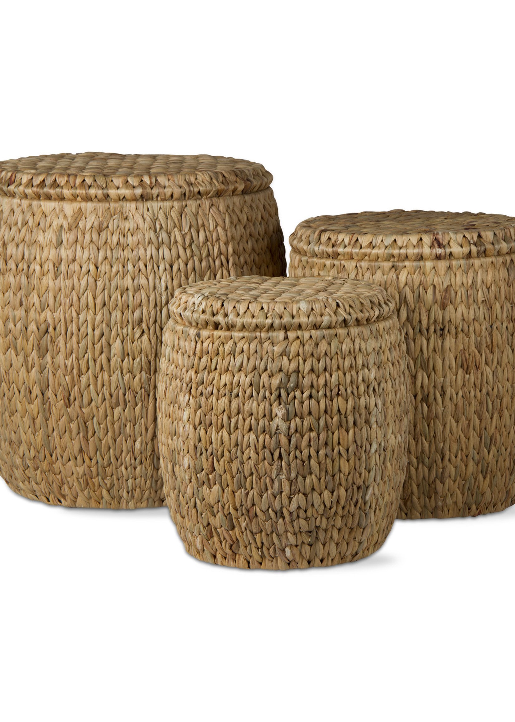 *Lg Water Hyacinth Ottoman Tag-Design Home