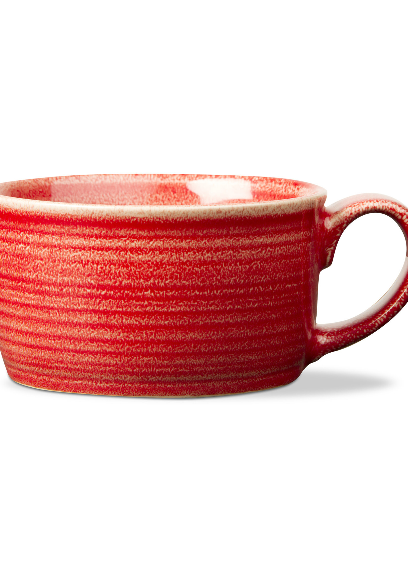 *Red Reactive Glazed Soup Mug Tag-Design Home