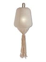 *Beige Fabric LED Hanging Lantern Tag-Design Home