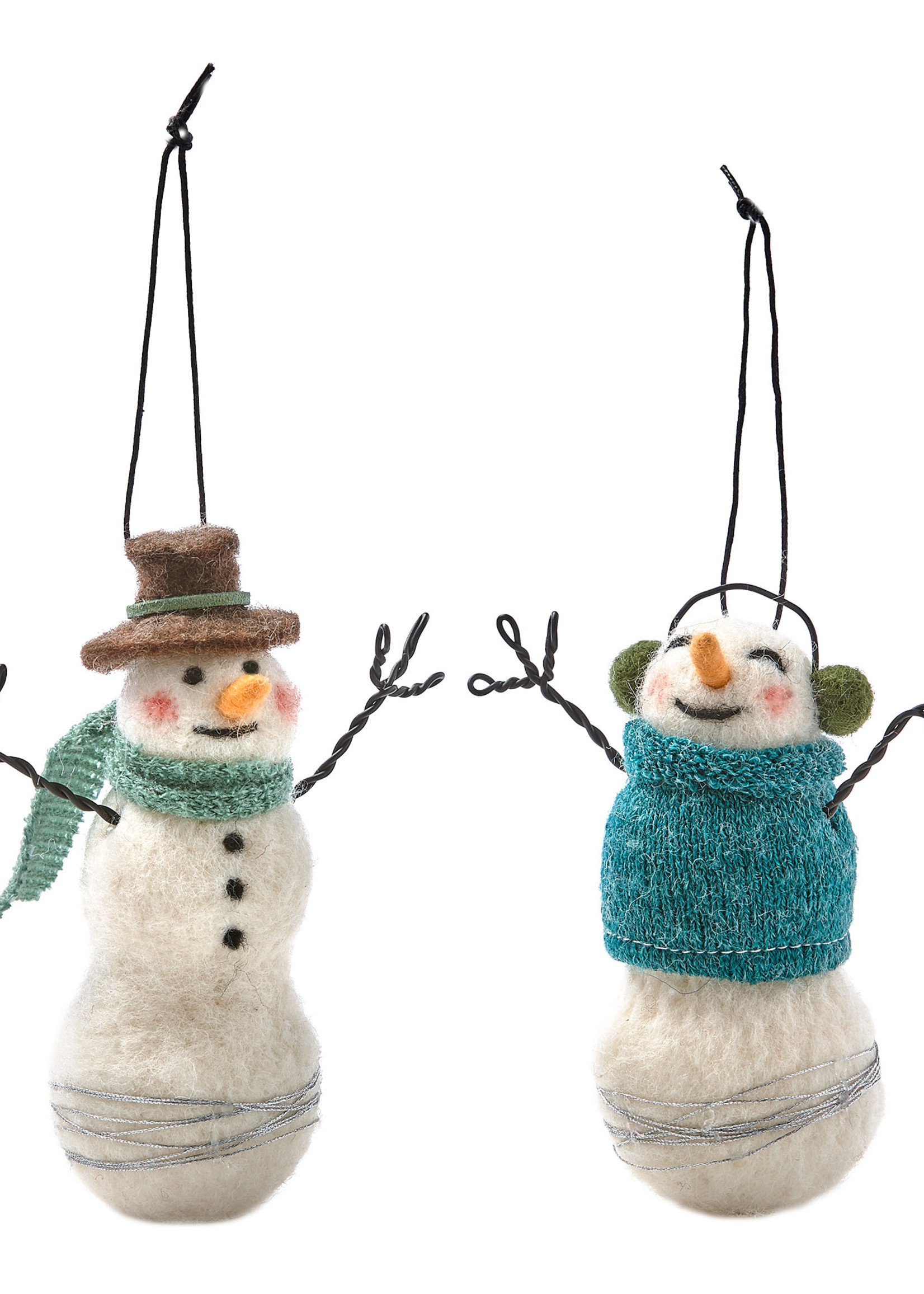 *Asstd Wool Snow People Ornaments Tag-Design Home*