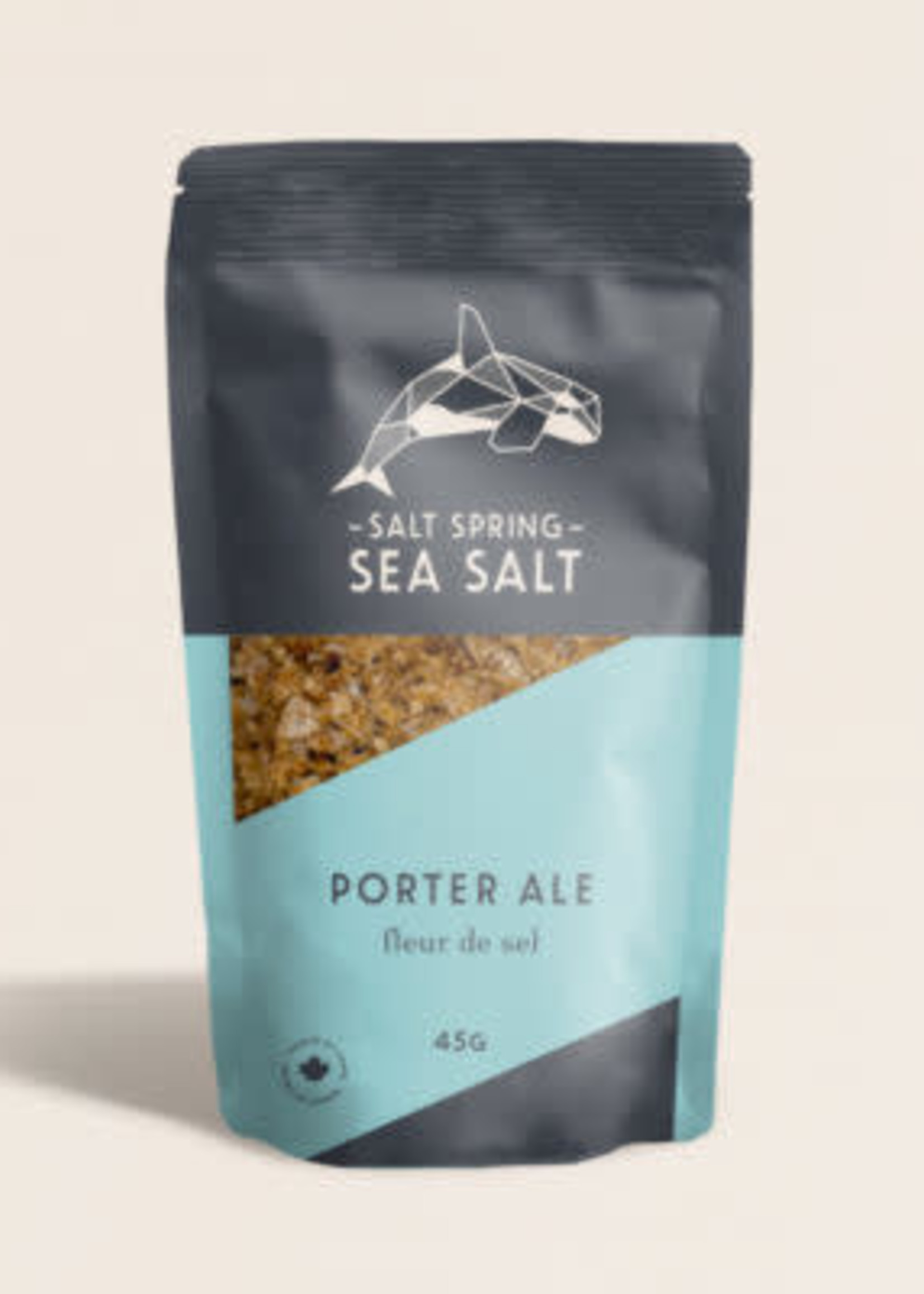 *45g Porter Ale Fleur de Sel-Salt Spring Sea Salt