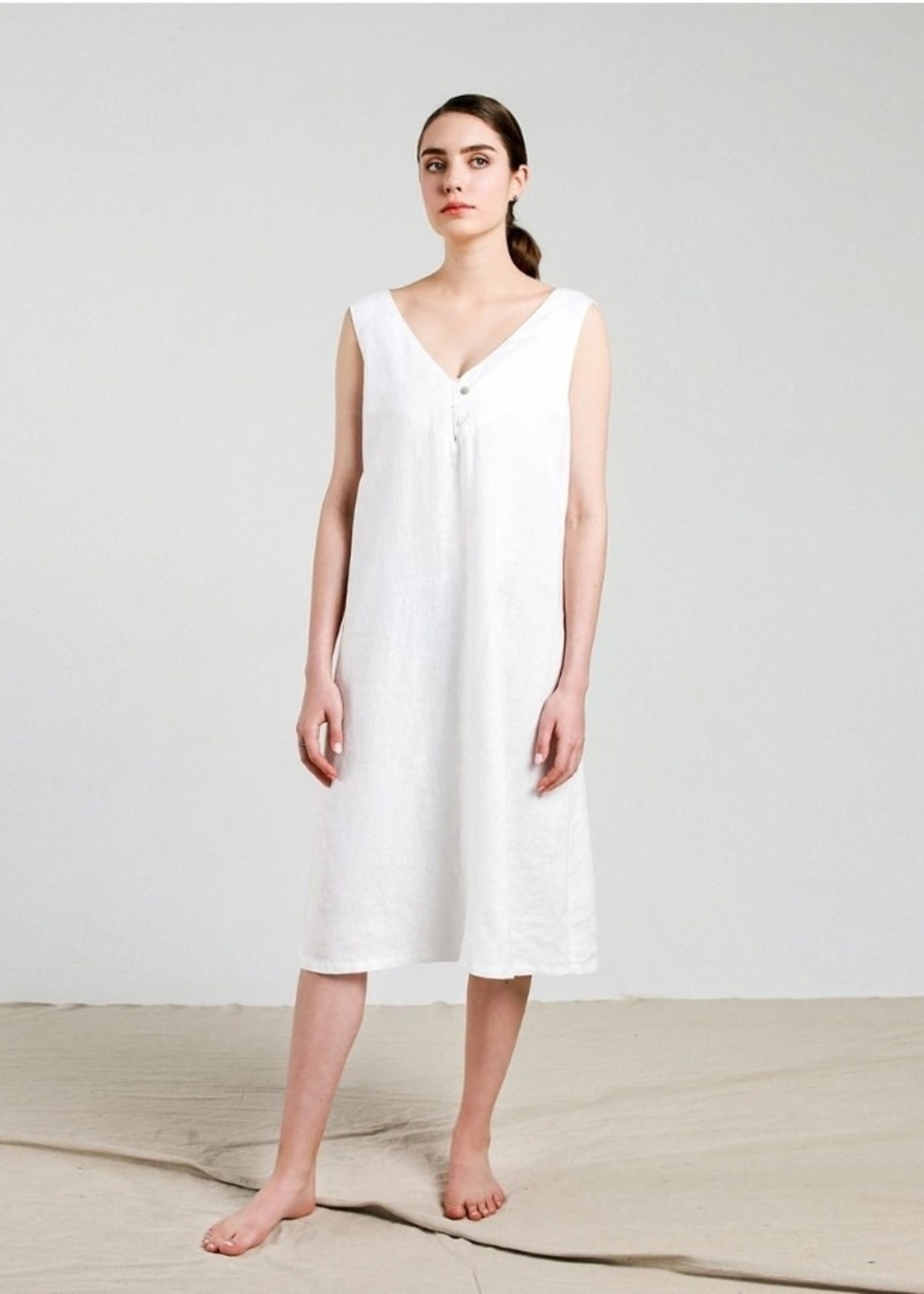 *Sm White Mayflower Nightdress Linen Tales-Spruce
