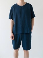*Men's  XL Navy Pyjama Set Linen Tales-Spruce