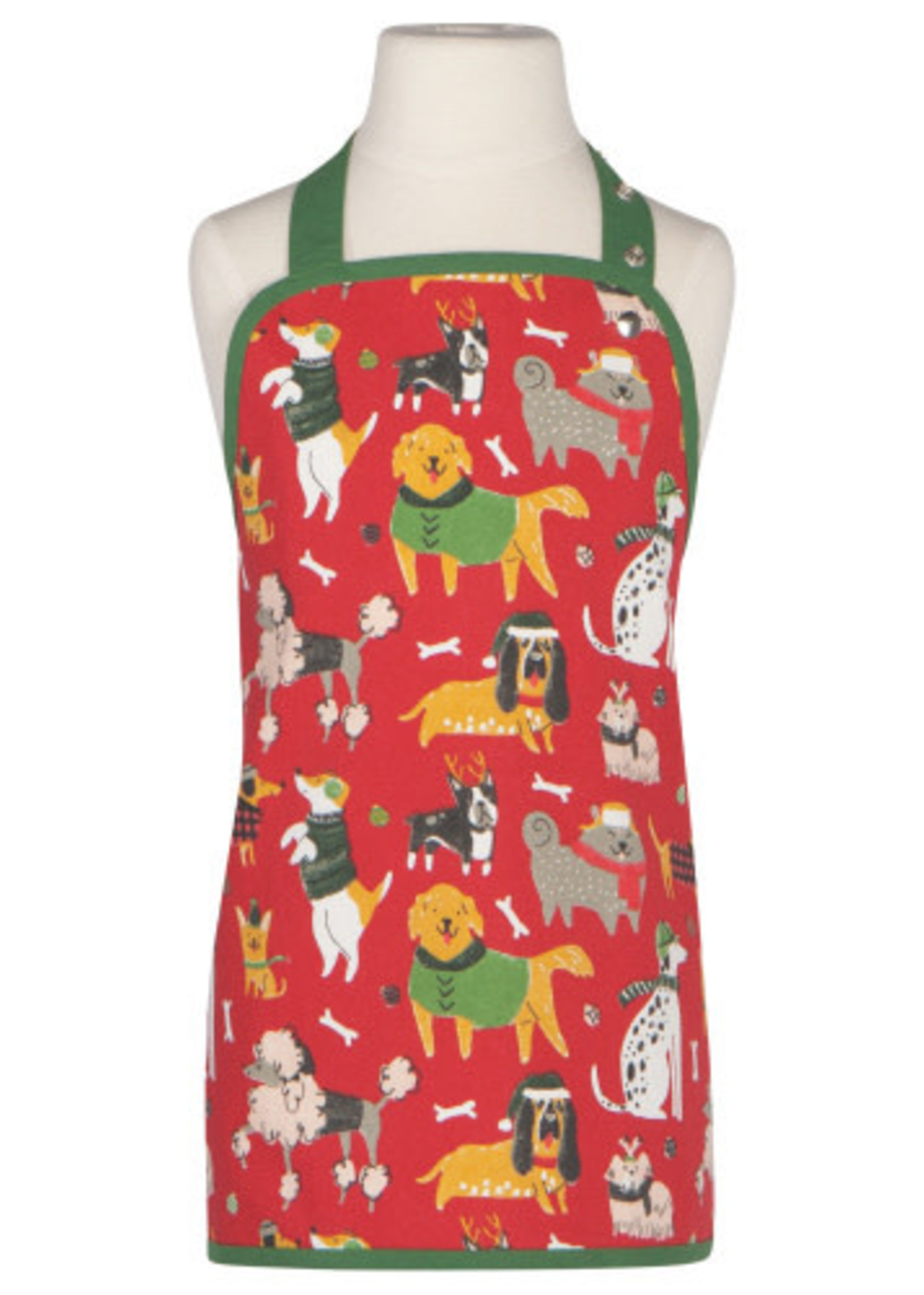 *Child's Red Yule Dogs Chef Apron-Danica