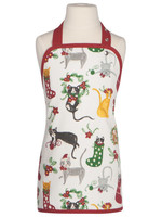 *Child's White Meowy Christmas Apron-Danica