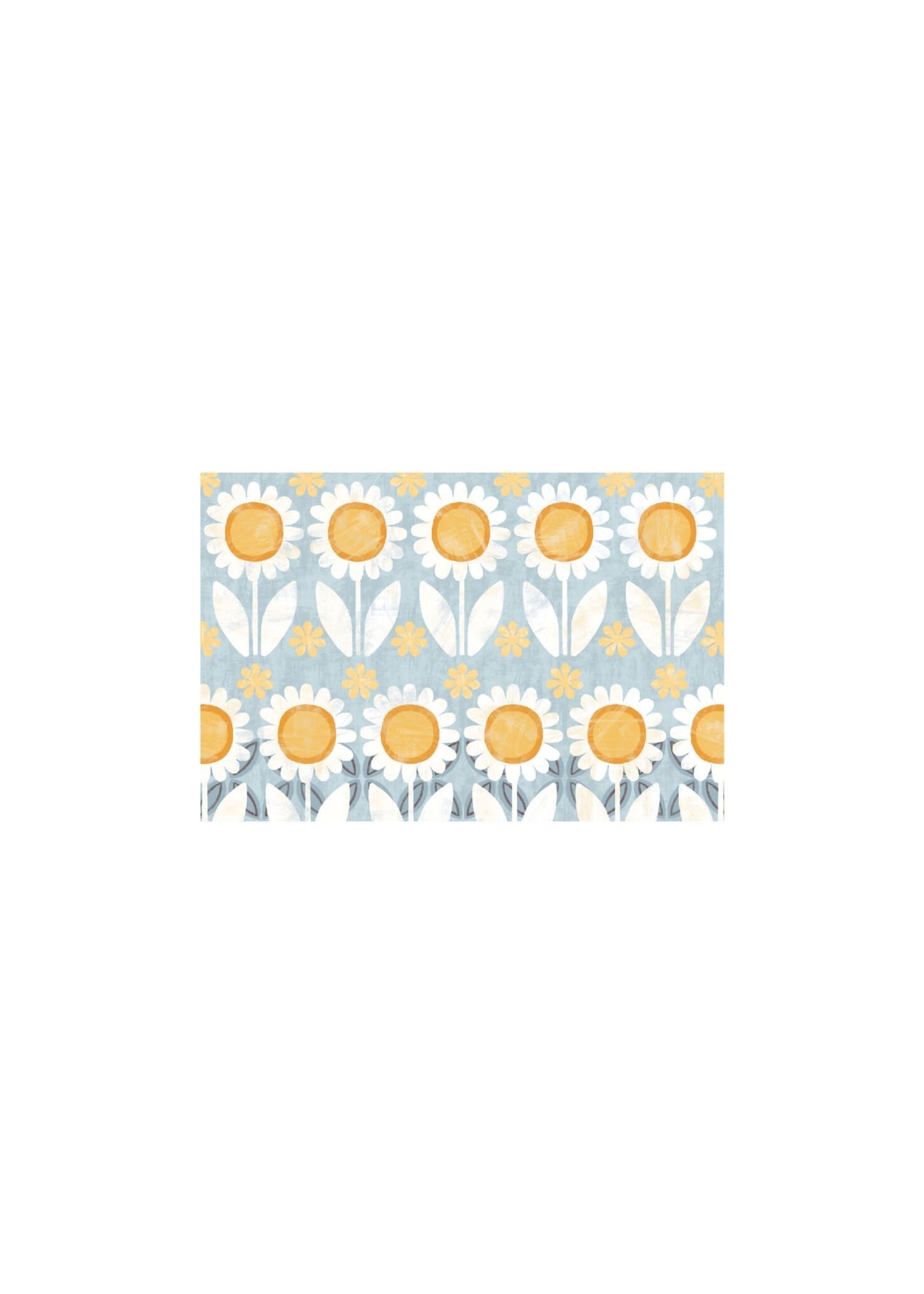 Floor Flair *2x3' Light Blue Vinyl w/Mod Sunflowers Mat-Canfloyd