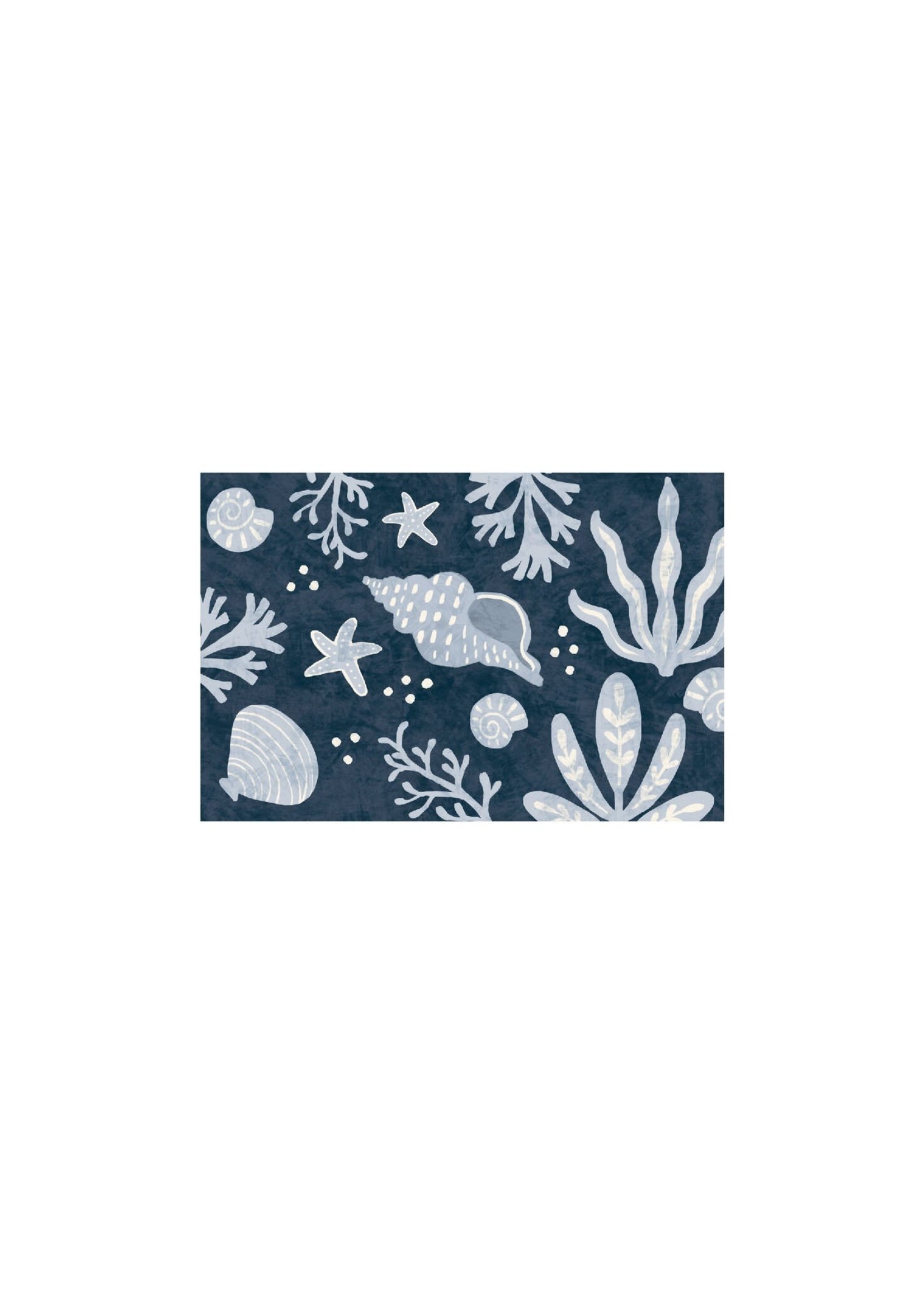 Floor Flair *2x3' Navy Vinyl Sea Life Mat-Canfloyd