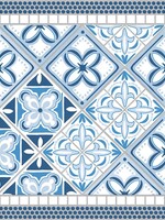 Floor Flair *2x3' Blue Vinyl Italian Tile Mat-Canfloyd