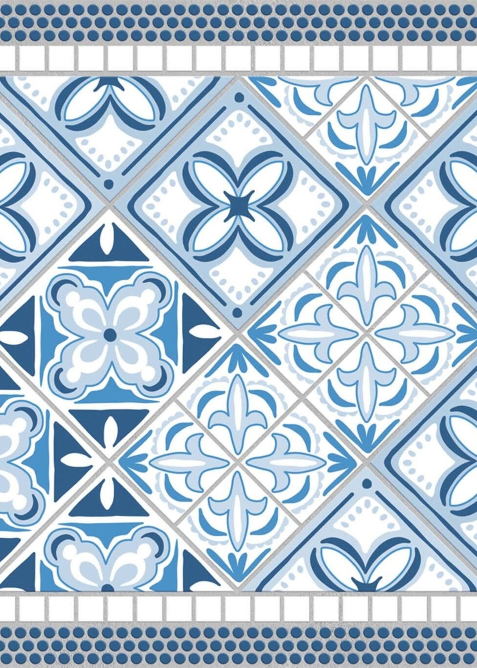 Floor Flair *2x3' Blue Vinyl Italian Tile Mat-Canfloyd