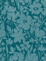 Floor Flair *2x3' Teal Vinyl Denby Floral Mat-Canfloyd