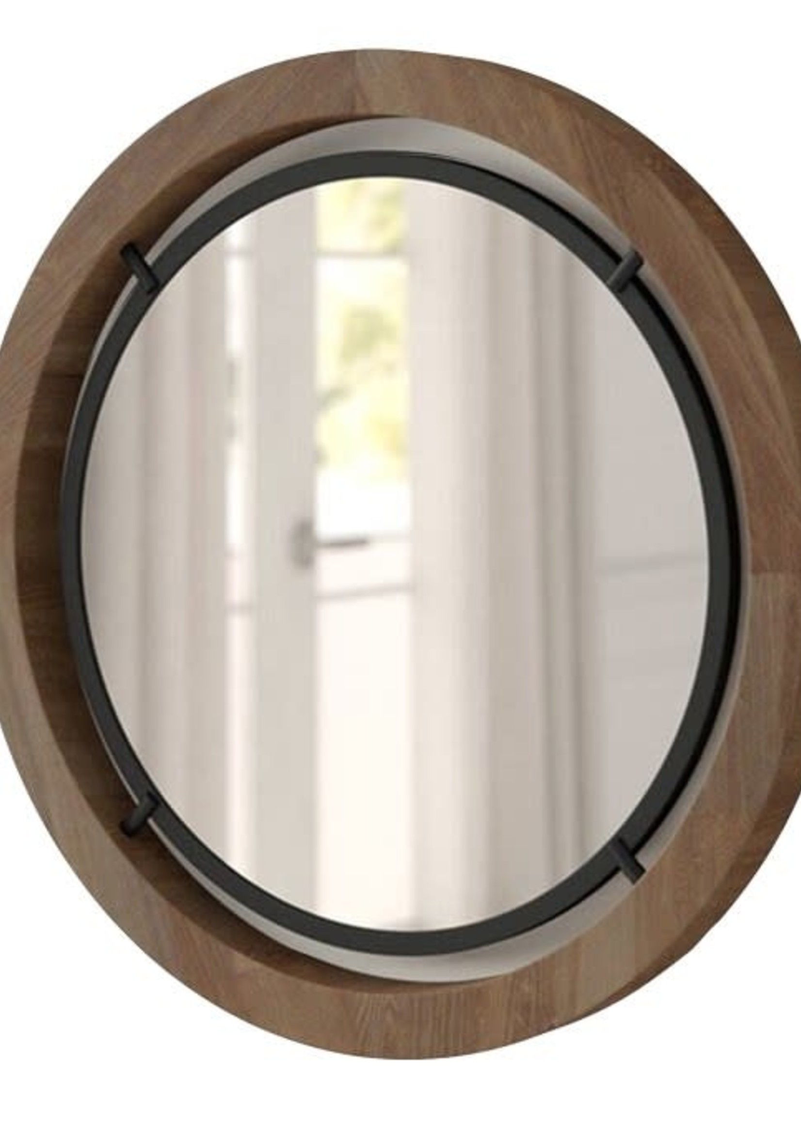 North American Country Home *32" Wood and Metal Rimmed Mirror-NACH