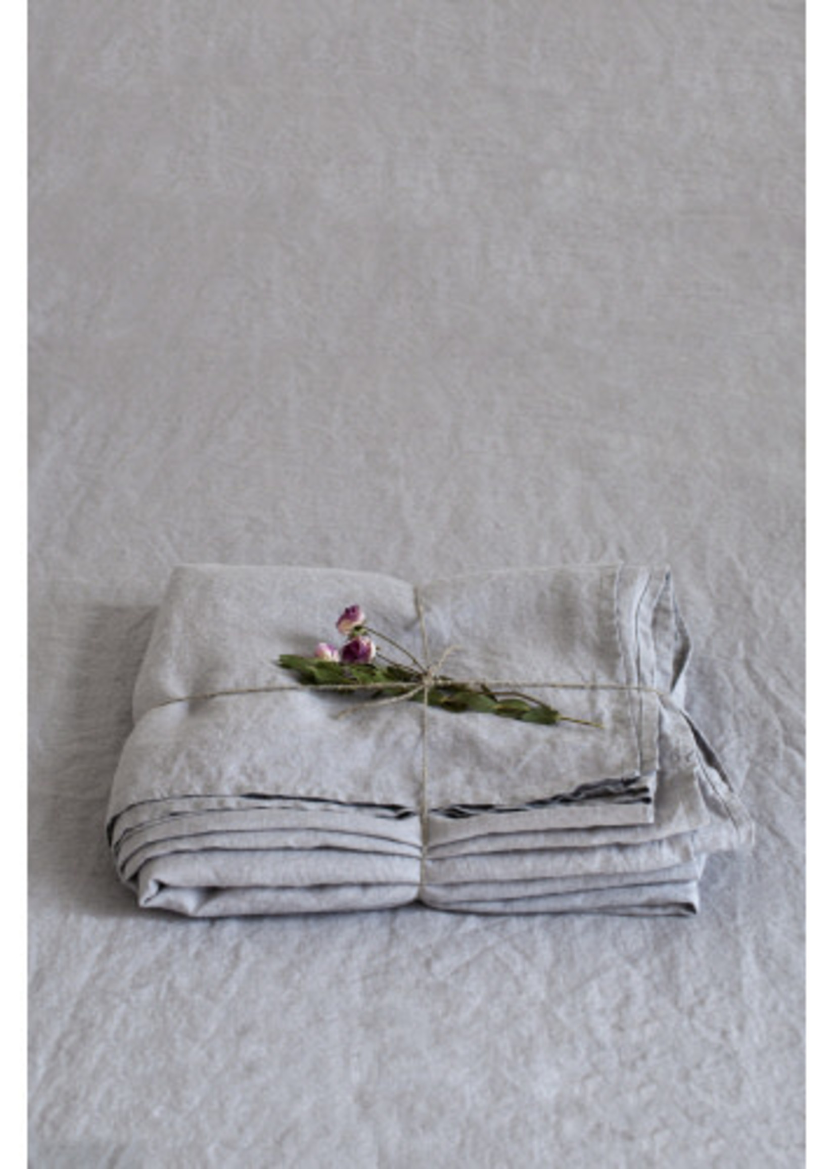 Linen Tales *Qn Lt. Grey  Linen Flat Sheet-Spruce