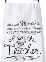 Primitives by Kathy *White/Black I am the Teacher Dish Towel-Candym