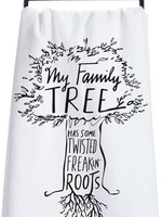 Primitives by Kathy *White/Black Family Tree Dish Towel-Candym