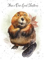 Hopper Studios *Dam Good Beaver Christmas Card-Bella Flor