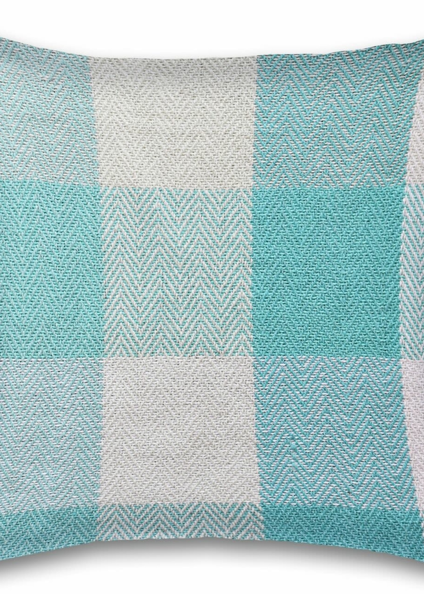 *18" Aqua Check Cushion-Fabstyles