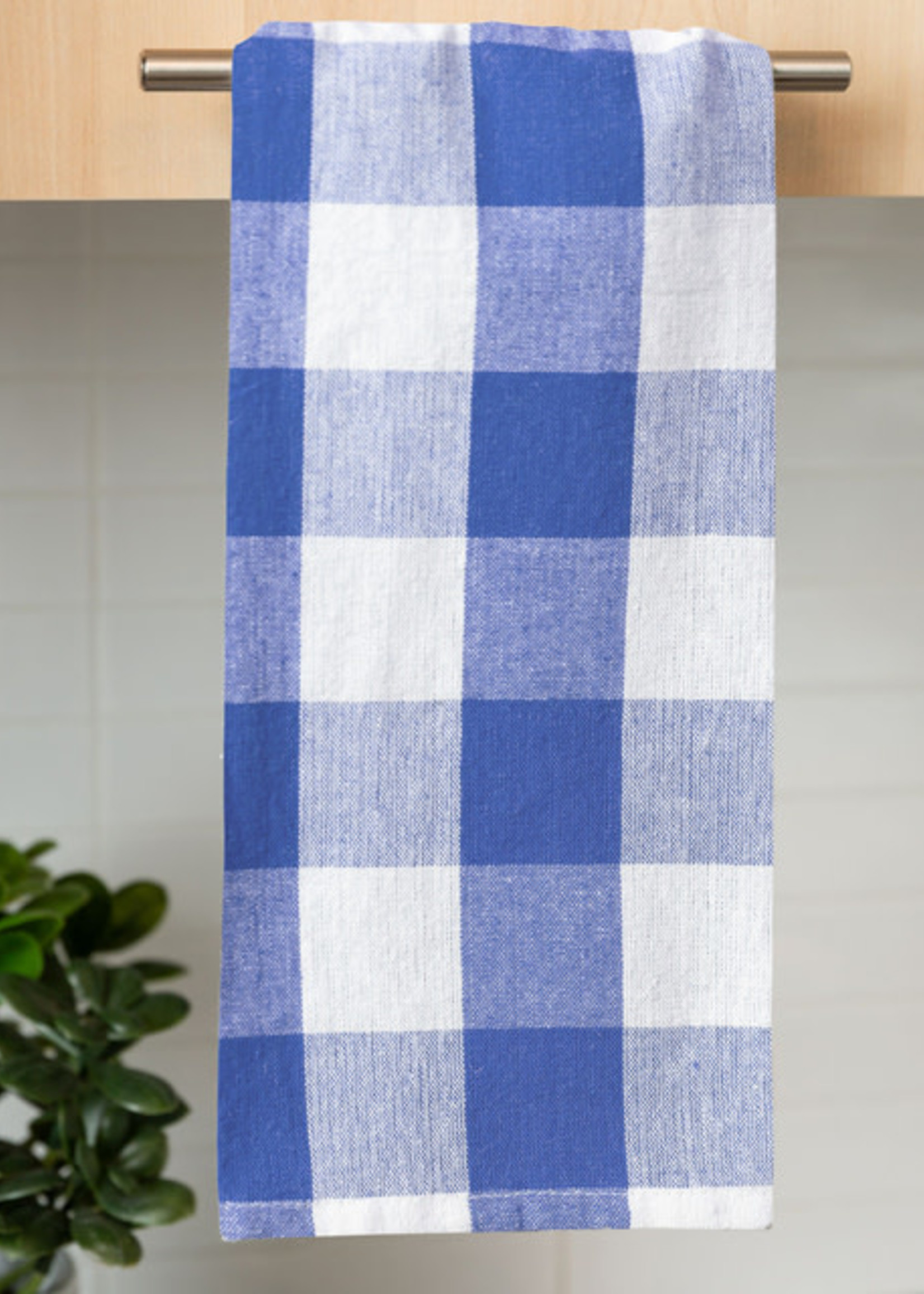 *Blue Country Check Tea Towel-Fabstyles