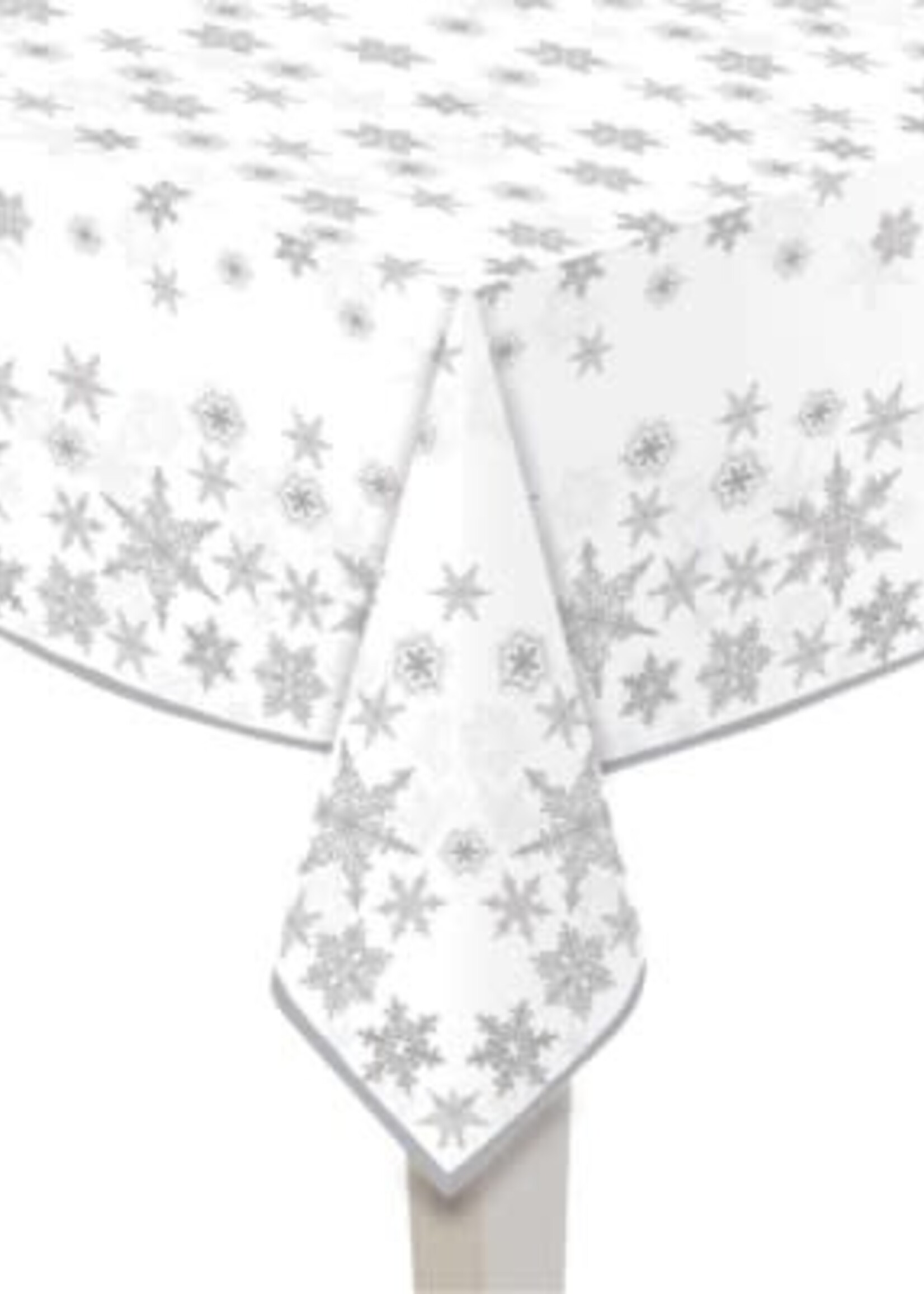 *48x72" Silver Snow Crystals Paper Table Cloth-Elegant