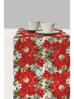 *15x240" Poinsettia All Over Paper Table Runner-Elegant