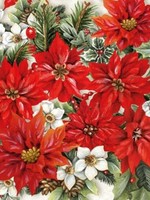 *20pk Poinsettia All Over Lunch Napkins-Elegant