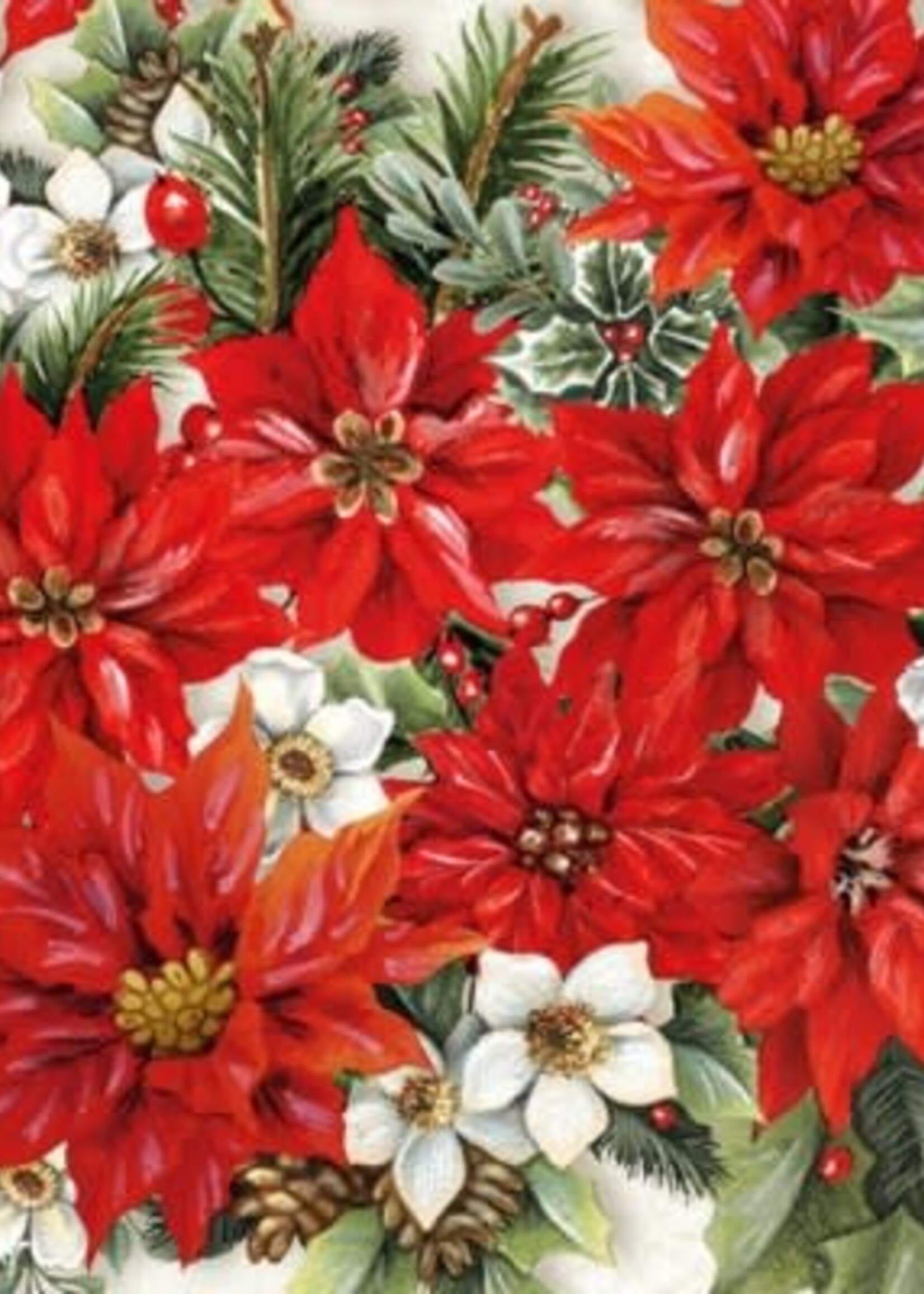 *20pk Poinsettia All Over Lunch Napkins-Elegant