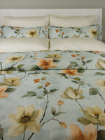 Cuddle Down *Kg Green/Orange Magnolia Duvet Cover-Cuddle Down