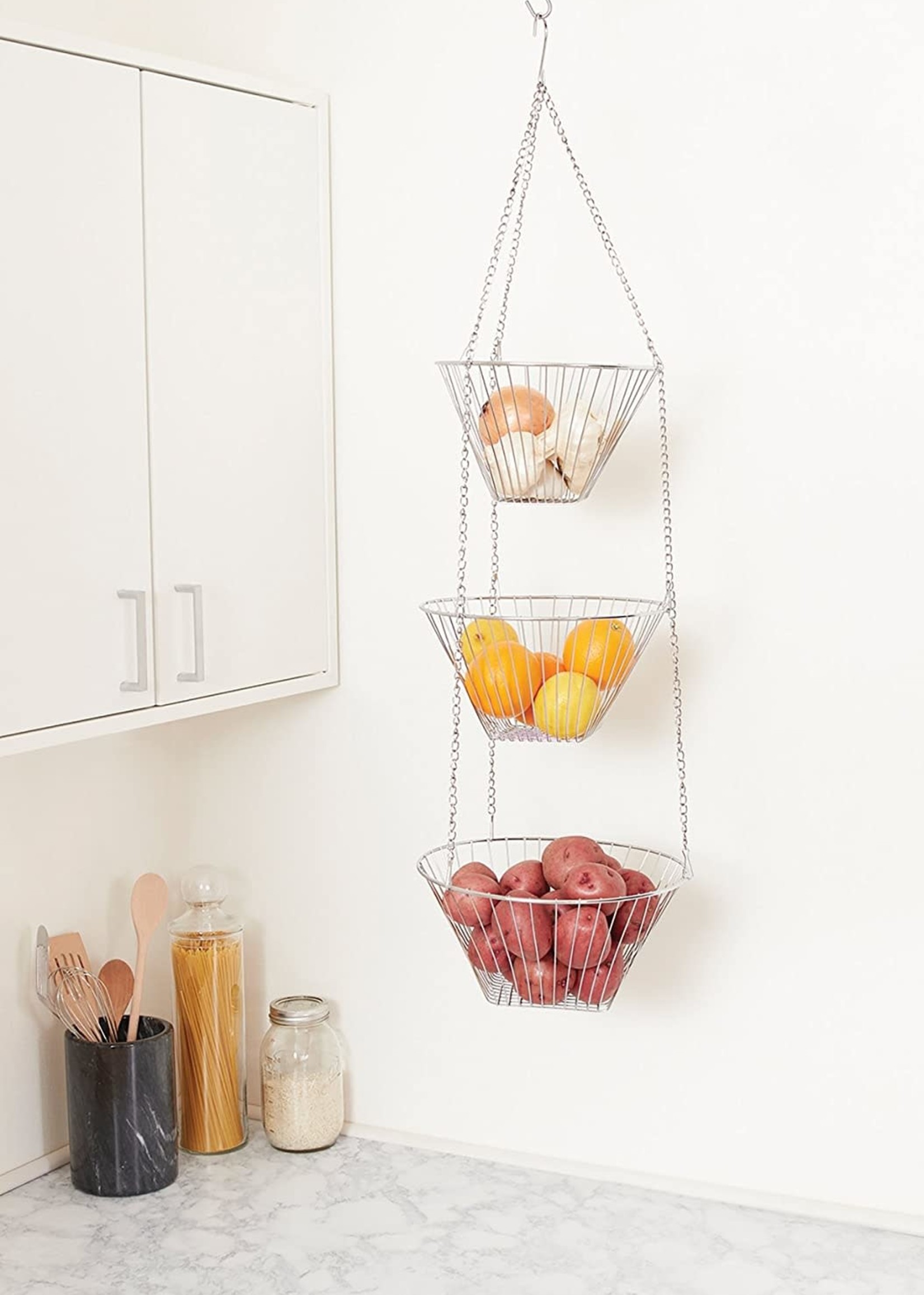 Foxrun *3tier Chrome Hanging Baskets-Foxrun