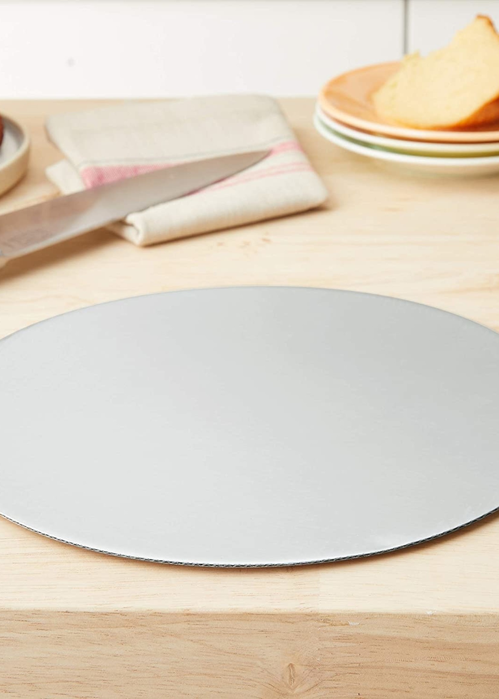 *10" Silver Cake Board-Foxrun