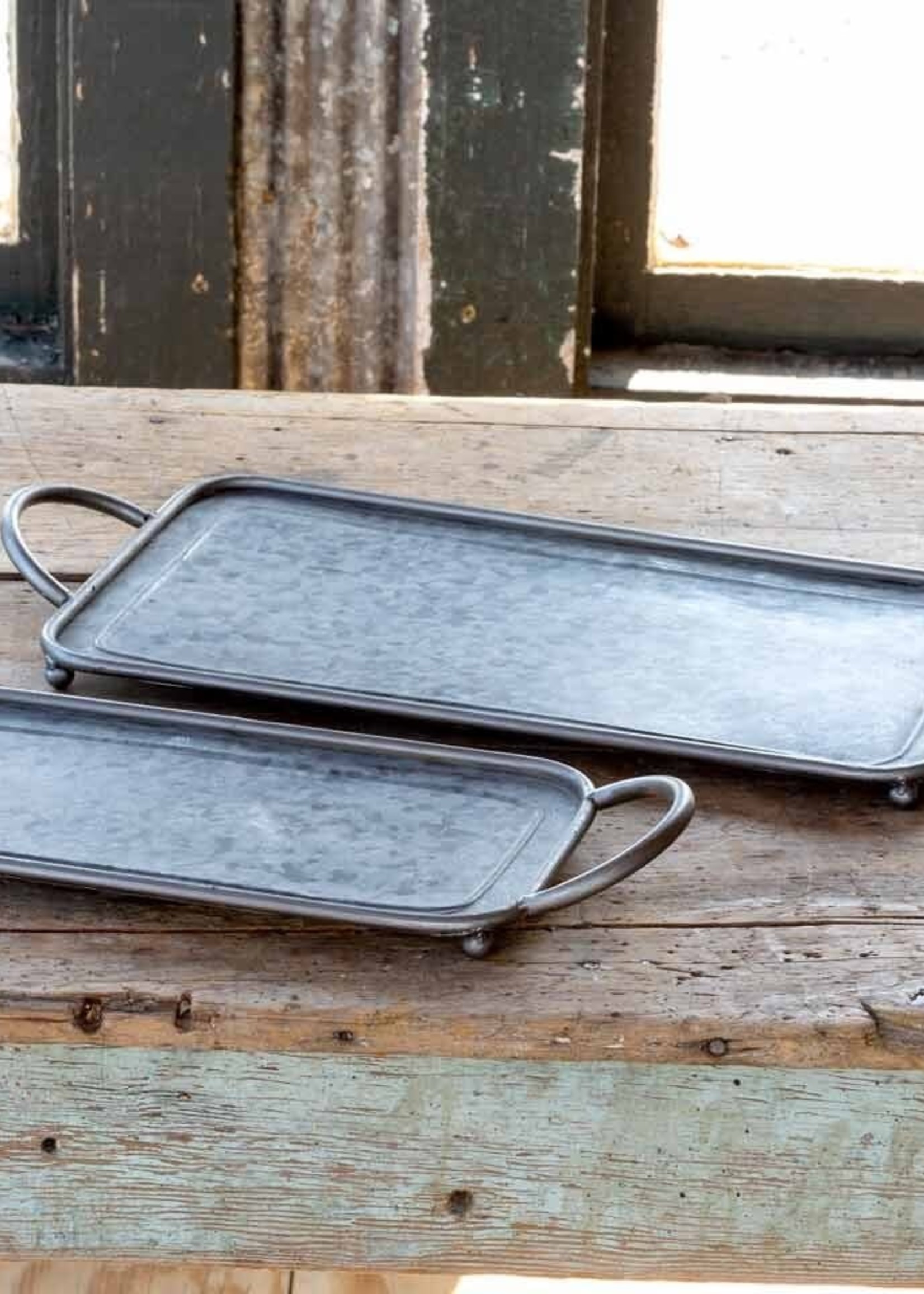 Park Hill *sm Galvanized Tray w/Handles-SDS