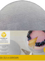 *12" Round Silver Cake Drum-Wilton