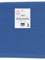 Now Designs *s/2 Royal Blue Ripple Dish Cloths-Danica