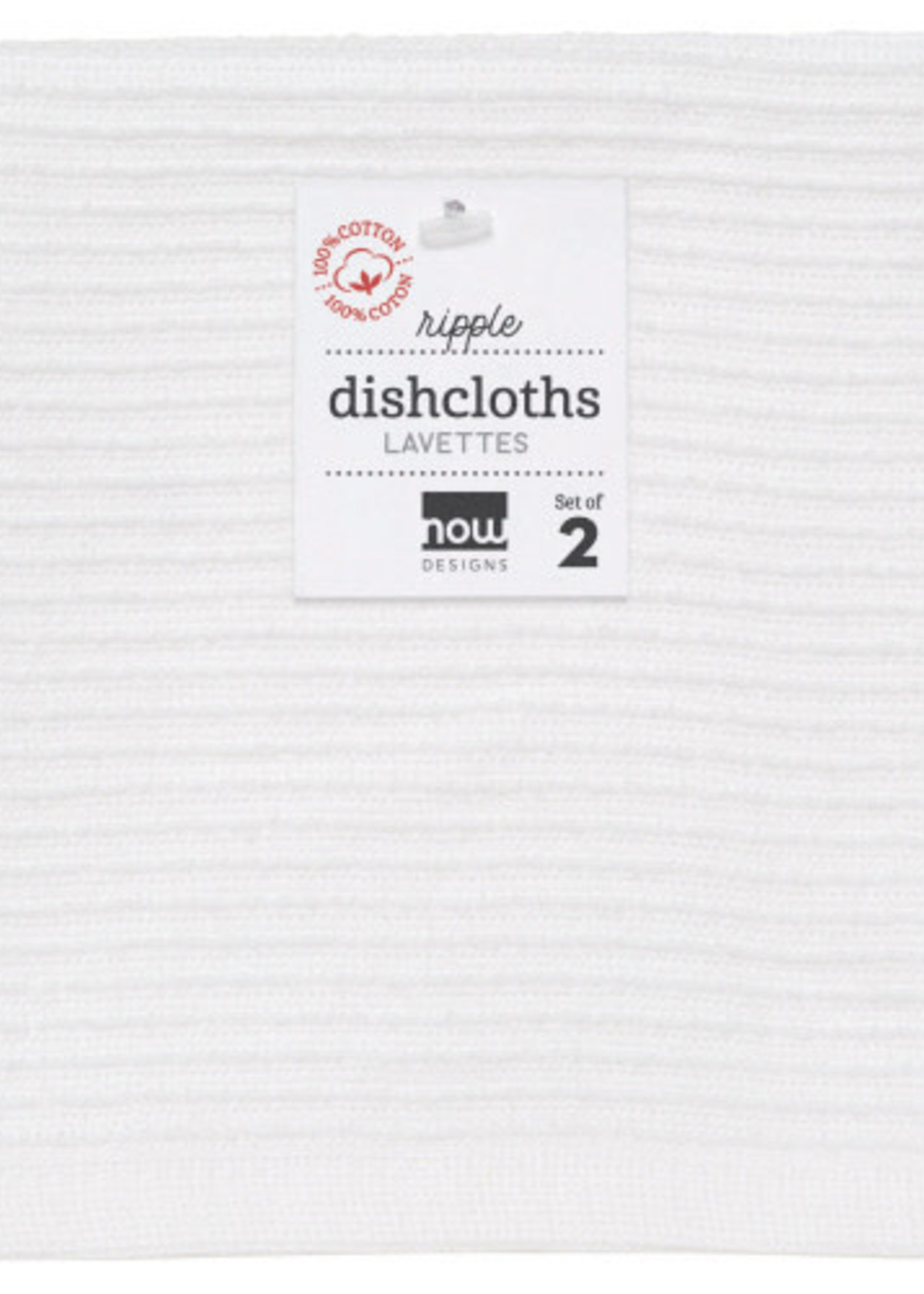 Now Designs *s/2 White Ripple Dish Cloths-Danica