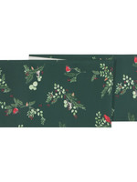 *72" Green Floral Birds Table Runner-Danica