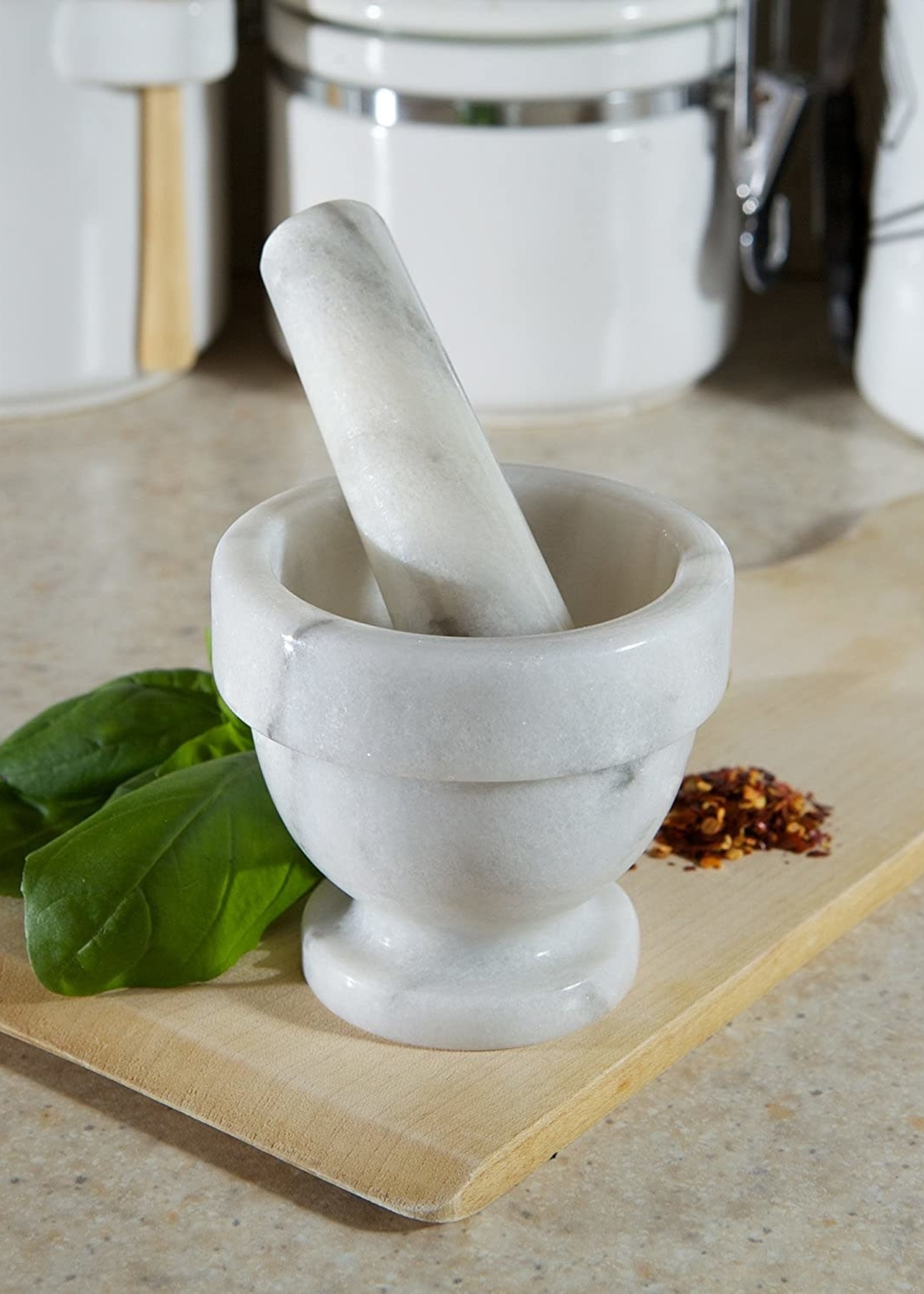 Foxrun *3" White Marble Mortar and Pestle-Foxrun