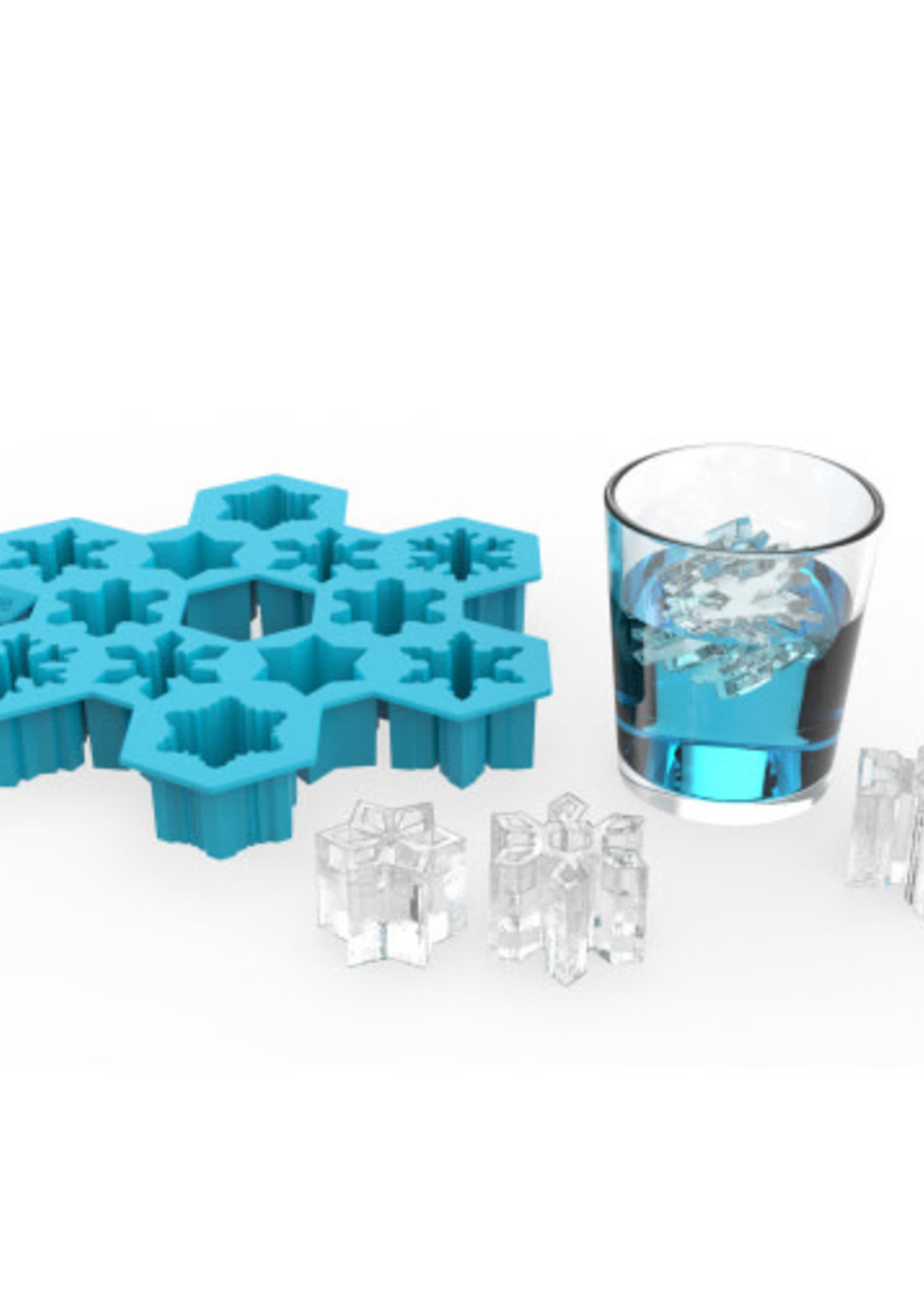 True Brands *Blue Silicone Snow Flake Ice Cube Tray True-Design*