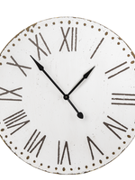 Ganz *37" Ivory Enamel Distressed Wall Clock-Ganz