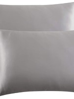 *s/2 Qn Grey Satin Pillow Cases-AMA