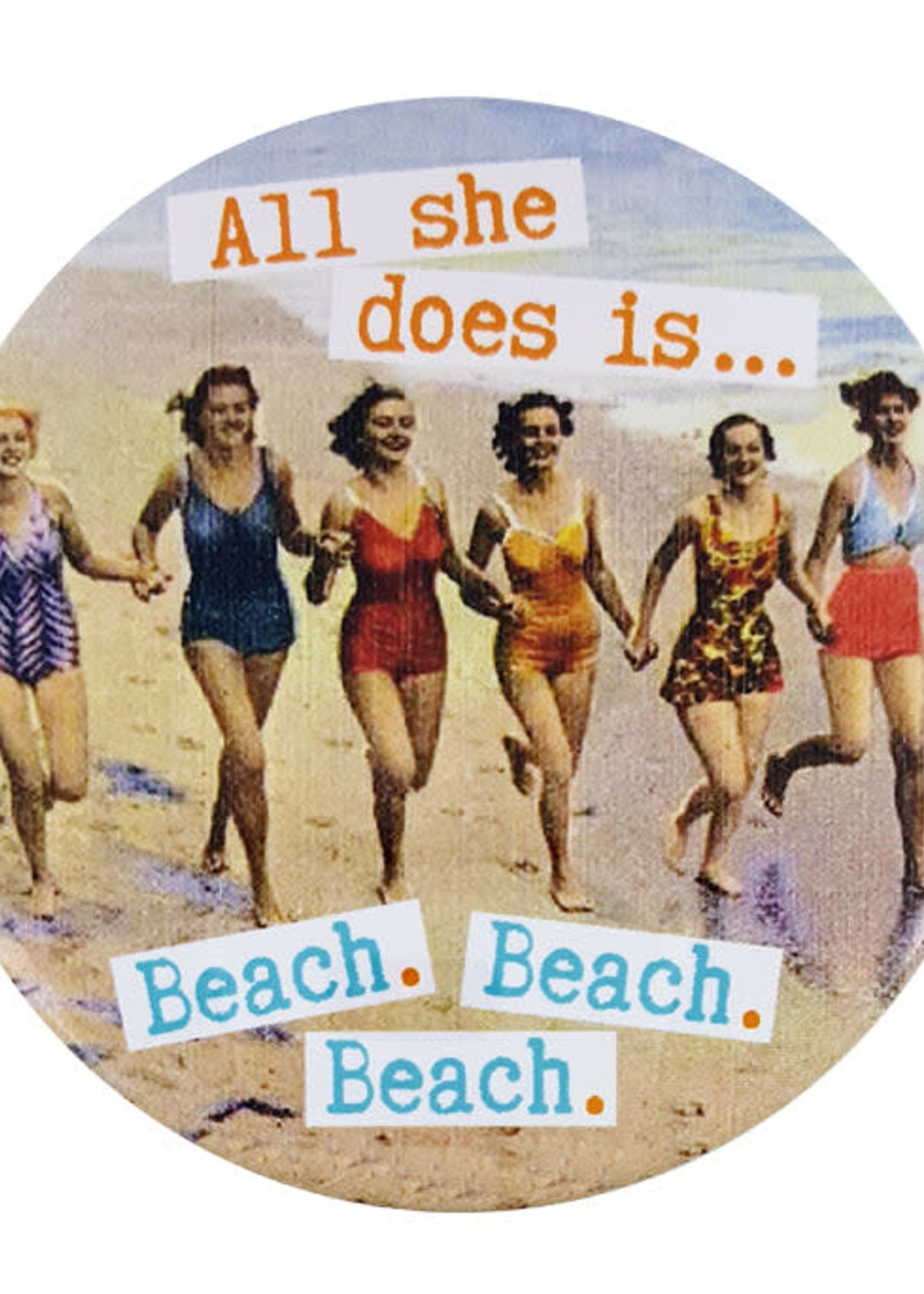 Magnet & Co *All She Does Beach Magnet Bottle Opener-Magnet Co