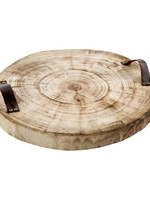 Mud Pie *Wooden Slice Tray w/Handles-Design Home