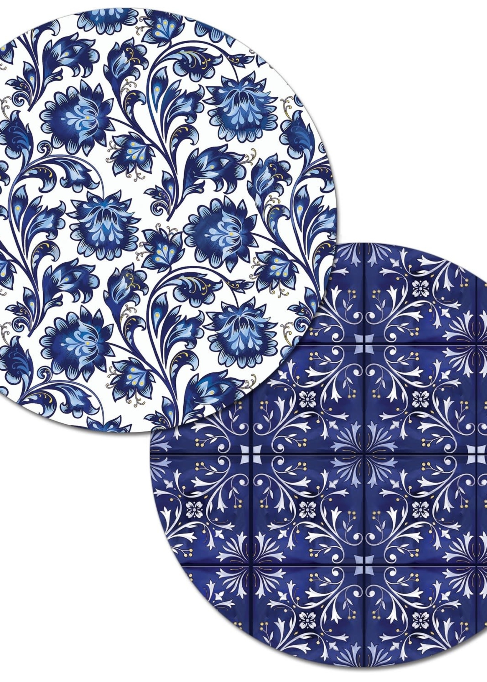 Highland Home *Round Shades of Blue Placemat-Candym