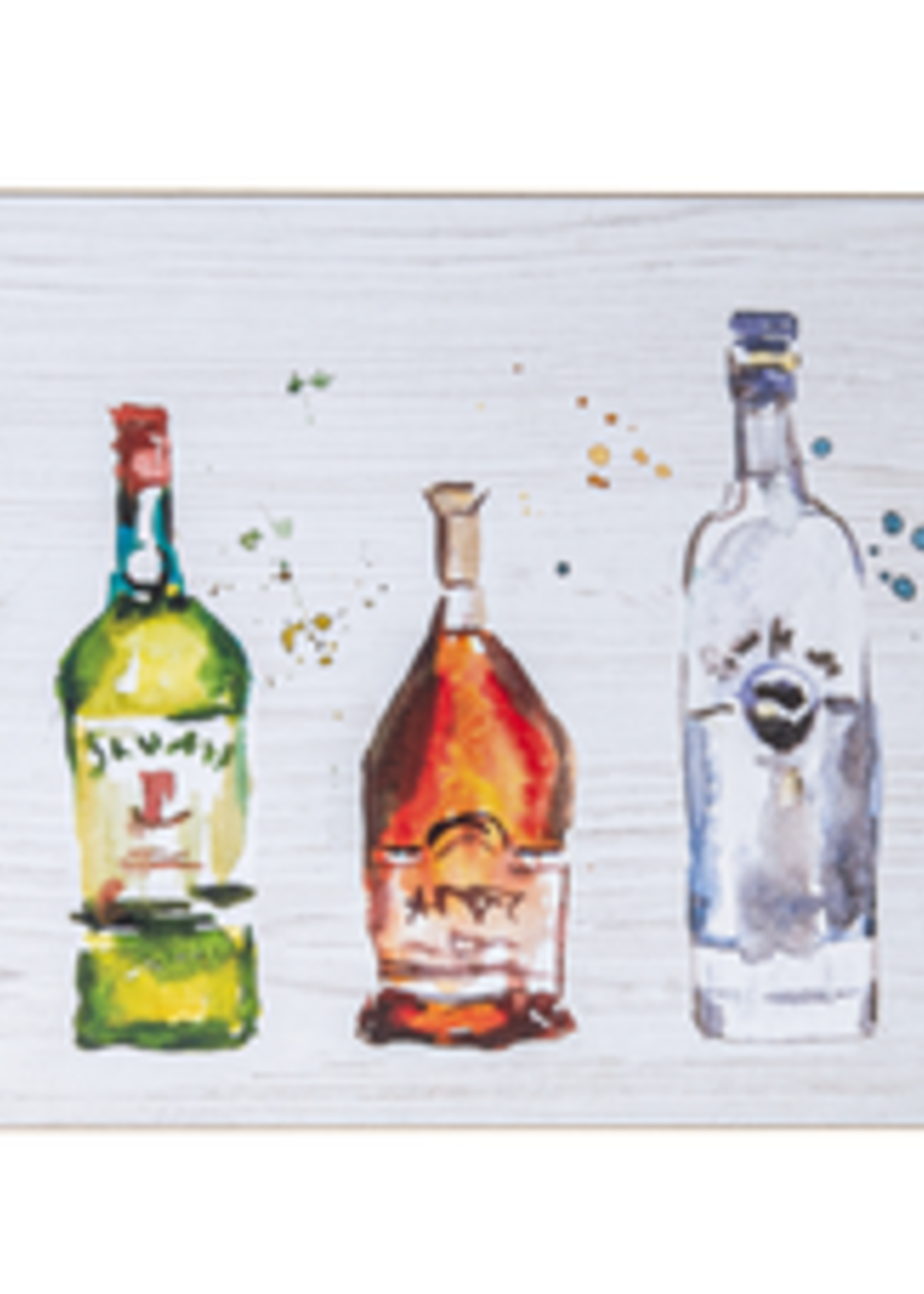 Ganz *14x47" Watercolor Liquor Bottle Wall Decor-Ganz