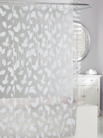 Moda@Home *White Harvest Leaf Vinyl Shower Curtain-Moda