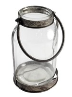 Frans Kopper *9.5" Glass Jar w/Metal Handle Candle Holder-Koppers