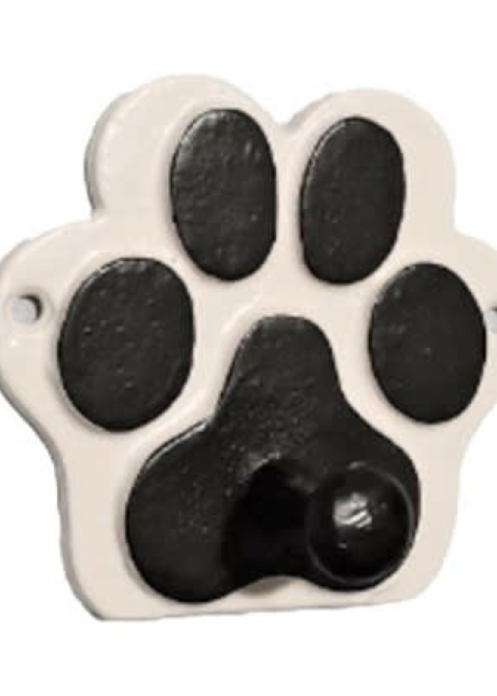 North American Country Home *4" Black & White Paw Hook -NACH