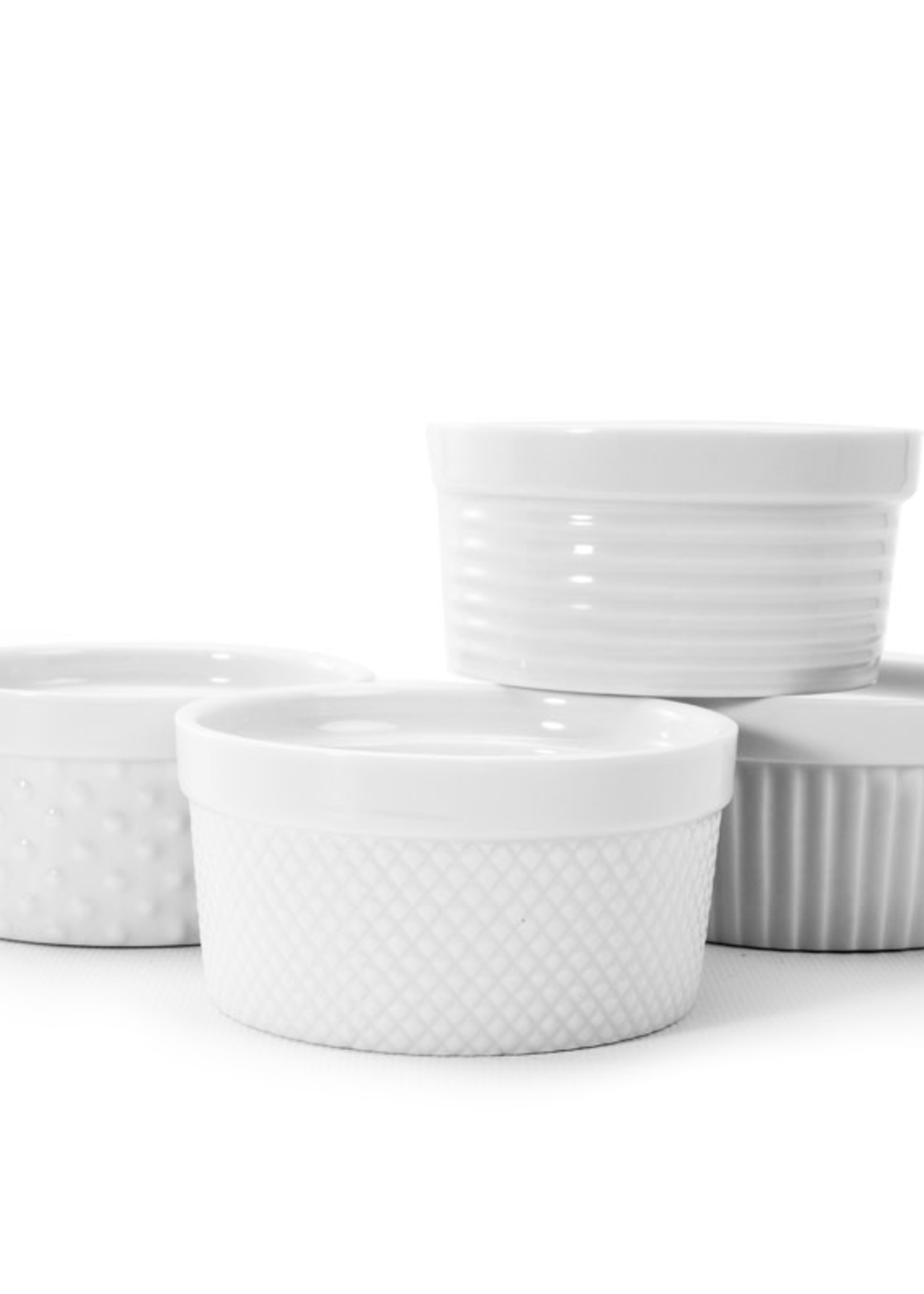 Danesco Bakeware *s/4 6oz White Textured Ramekins-Danesco