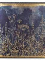 Ganz *24x24" Painted Blue Gold Botanical Wall Art-Ganz